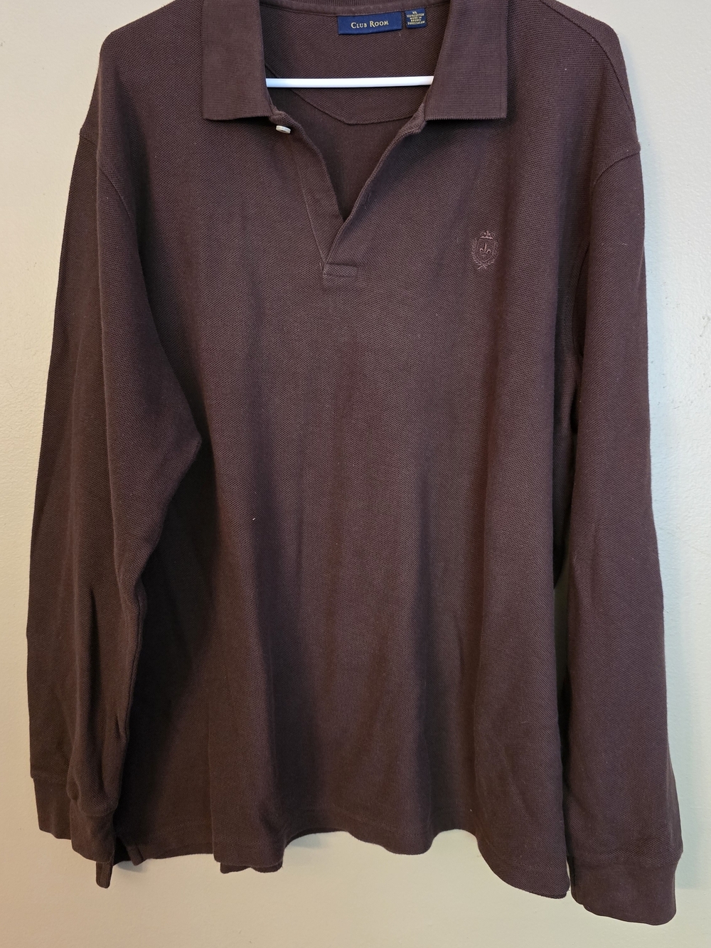 Club Room Men's Long Sleeve Polo Shirt - Brown